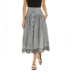 NEW - JOIE Brixerly Linen-blend Skirt Eyelet Hem $248 - Size 2